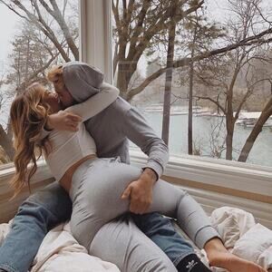 Meshki Amelia High Rise Fitted High Waisted Cotton Lounge Jogger Pant Gray XS